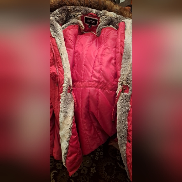 Apt 9 winter hooded jacket, red, Women's Small - Picture 3 of 7